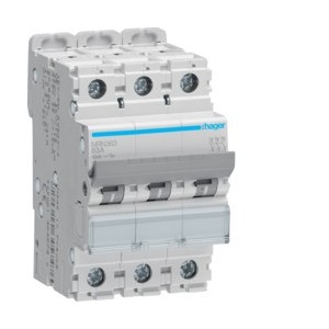 Disj.3P 15kA C-63A 3m - DISJONCTEURS MULTI.  HAGER NRN363