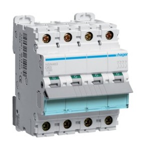 Disj.4P 15kA  D-63A 4m - DISJONCTEURS MULTI.  HAGER NSN463