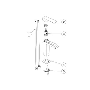 Mitigeur lavabo robinet cascade bec ouvert - TRES 00611001