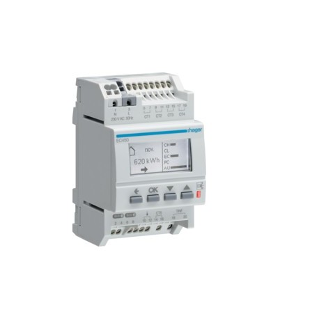 Afficheur mod. multinrj RT2012 - INDICATEUR DE CONSO  HAGER EC450