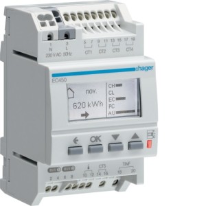 Afficheur mod. multinrj RT2012 - INDICATEUR DE CONSO  HAGER EC450