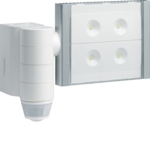 Proj LED détect blanc radio QL - TEBIS  HAGER TRE600