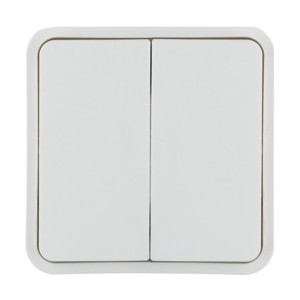 Cubyko 2 touches KNX blanc - APPAREILLAGE MURAL  HAGER WNT944B
