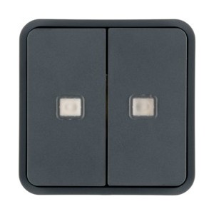 Cubyko 2 t. KNX à voyants gris - APPAREILLAGE MURAL  HAGER WNT954