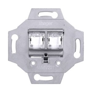 1930 RJ45 double Cat 6 STP - APPAREILLAGE MURAL 1930 HAGER WMV227