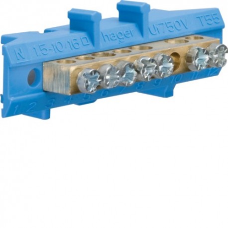 BARRETTE NEUTRE 3X16+4X1O - CONNEXION  HAGER KM07N