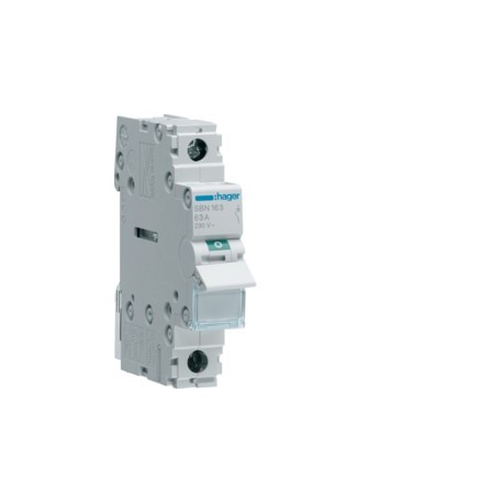 Interrupteur 1P 63A - COMMANDE SIGNAL  HAGER SBN163