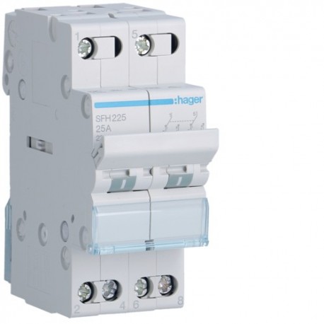 inverseur 2P 25A, amont, I-II - COMMANDE SIGNAL  HAGER SFH225