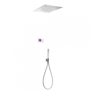 Kit de douche thermostatique électronique et encastré SHOWER TECHNOLOGY CHROMOTHERAPY avec Contrôle électronique compris (blanc)