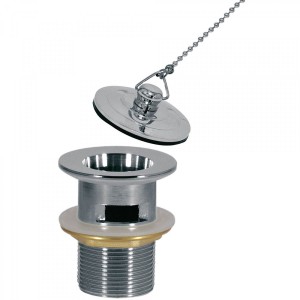 Bonde de lavabo avec trop‑plein  Bouchon en laiton avec chaînette - TRES 13474320