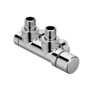 Kit P Robinetterie thermostatisable en H coude tête à droite monotube / bitube chromé - ACOVA 991598