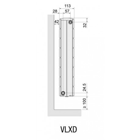 Radiateur chauffage central ACOVA - FASSANE Pack VLXD horizontal double à ailettes  1075W VLXD-051-070