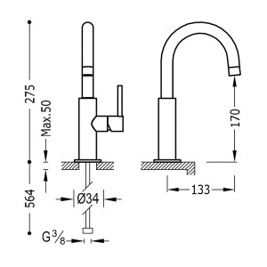 Mitigeur lavabo  - TRES 26290403