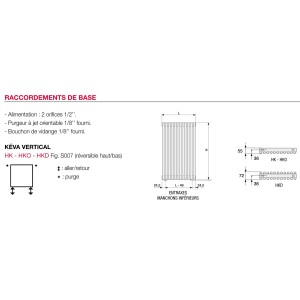 Radiateur chauffage central ACOVA - KEVA vertical double  1089W HKD-210-028