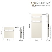 Sèche-serviettes à inertie TACTILO Carré Terre Lunaire 800W - Valderoma TL08BSA