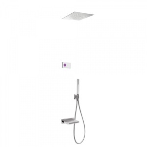 Kit de baignoire thermostatique électronique et encastré SHOWER TECHNOLOGYavec contrôle électronique compris (blanc) - TRES 0928