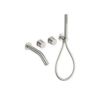 FACADE MITIGEUR BAIN DOUCHE 3 SORTIES  ROSACES  DOUCHETTE INOX - CRISTINA ONDYNA SX10328