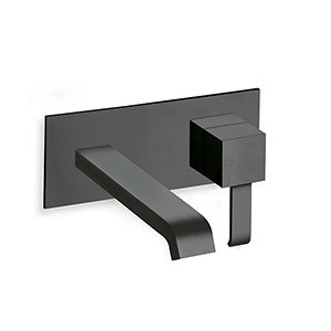 LAVABO MURAL QUADRI AVEC PLAQUE SAILLIE 22.5 CM BLACK MAT  EX QM278 - CRISTINA ONDYNA QM25813