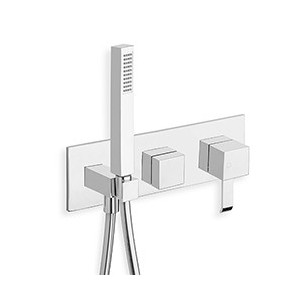 FACADE EXTERNE QUADRI DOUCHE MURALE 2 SORTIES SANS MECANISME EX QM608 - CRISTINA ONDYNA QM60251