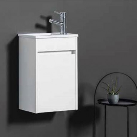 Ensemble meuble lave-mains et vasque Blanc Brillant - ARMOBANY MI4018F