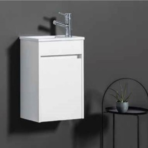 Ensemble meuble lave-mains et vasque Blanc Brillant - ARMOBANY MI4018F