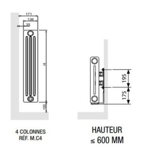 Radiateur chauffage central ACOVA - VUELTA HORIZONTAL 3032W M6C4-38-060