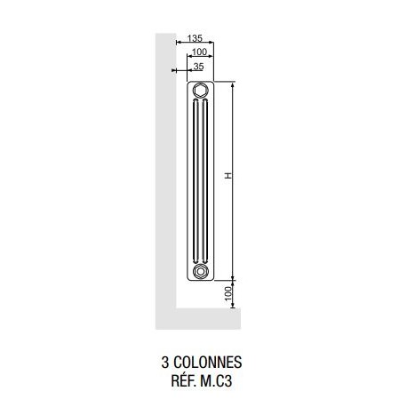 Radiateur chauffage central ACOVA - VUELTA HORIZONTAL 743W M6C3-10-075