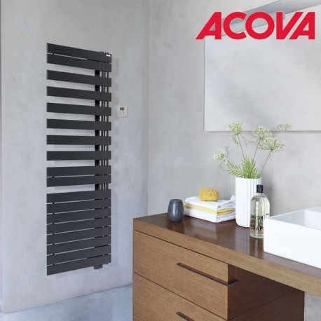 Sèche-serviette ACOVA -  Fassane Spa Twist asymétrique à droite electrique 1000W - TFRT100-055/GF