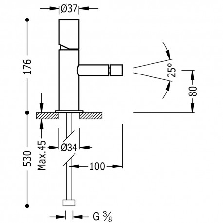 Mitigeur bidet  - TRES 26112001 Mitigeur bidet  - TRES 2611200126112001
