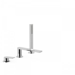 Mitigeur bain d’étagère  avec douchette anticalcaire - TRES 21116101 Mitigeur bain d’étagère  avec douchette anticalcaire - TRES