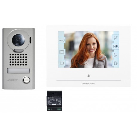 Kit portier Vidéo AIPHONE - Platine saillie  - module Wi-Fi intégré -  JOS1VW 130413 Kit portier Vidéo AIPHONE - Platine saillie