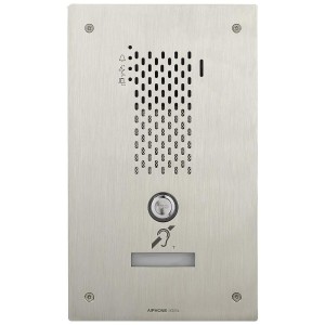 Platine audio encastrée inox 1 BP IP/SIP avec synthèse vocale pictos et boucle magnétique IXSSAL - AIPHONE 200946