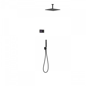 Kit de douche thermostatique électronique et encastré SHOWER TECHNOLOGY Noir Mat - TRES 09288564NM
